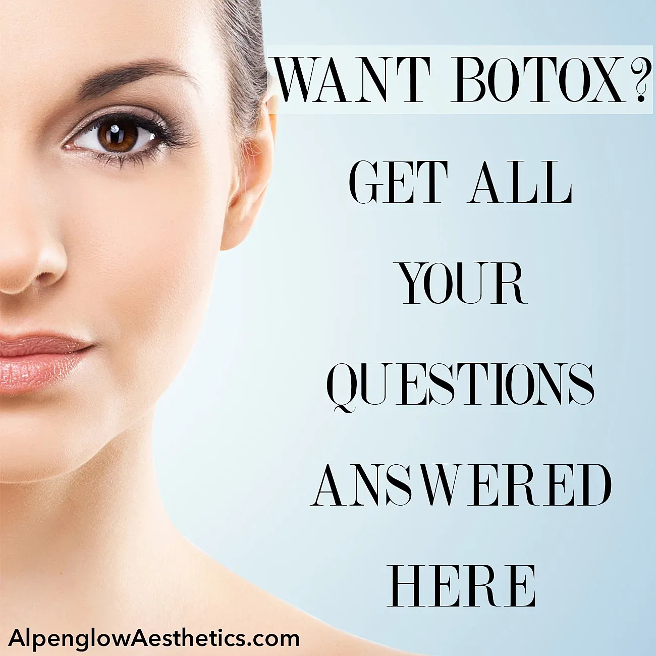 Botox inquiries and information invitation graphic.