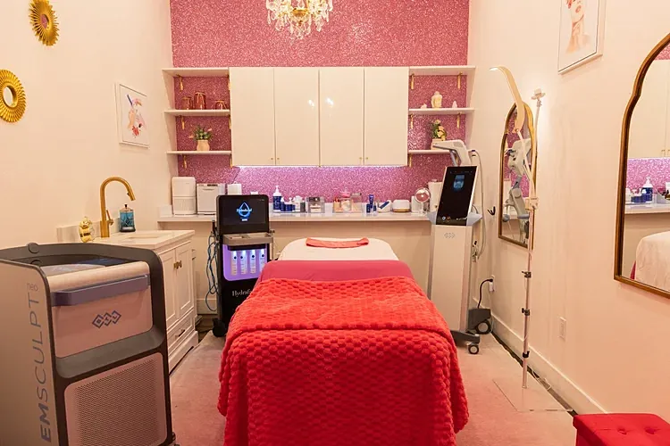 Modern aesthetic treatment room with luxurious decor