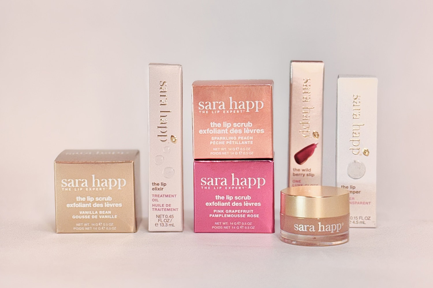 Cosmetics display with mirrors in beauty store.