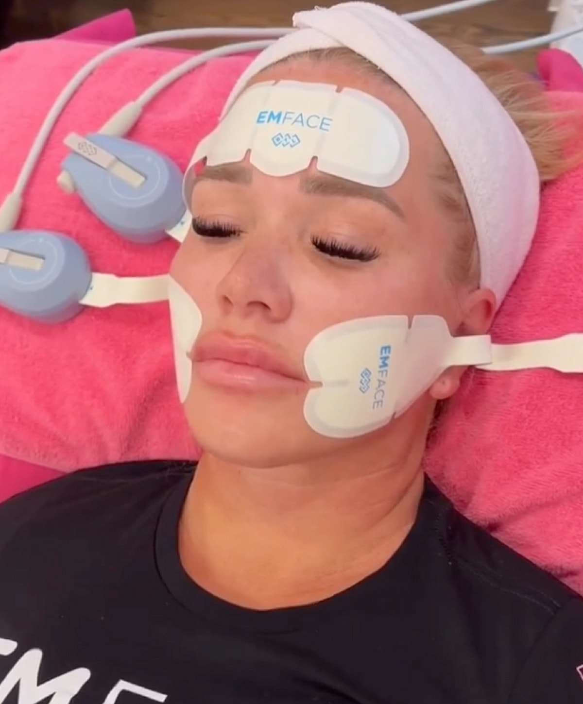  Whitefish EMFACE model receiving facial treatment