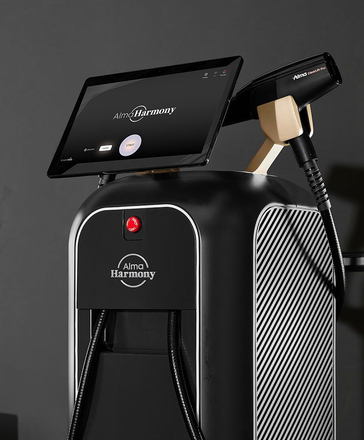 Alma Harmony aesthetics treatment device with touchscreen.