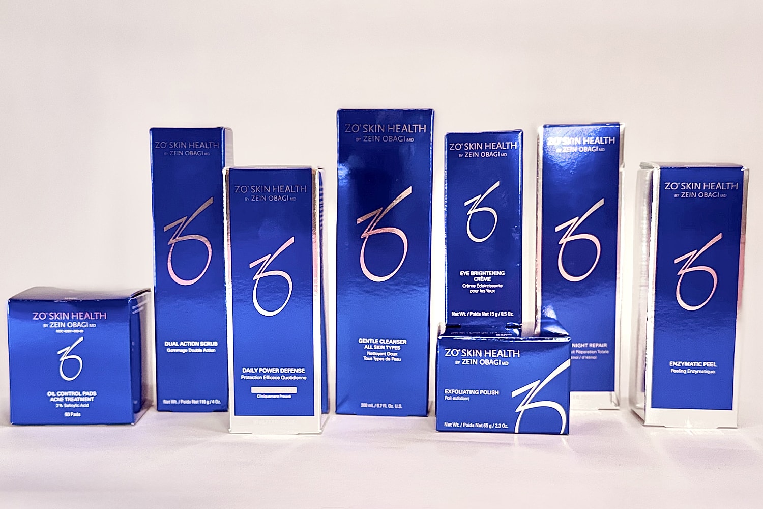 ZO Skin Health product collection on display.