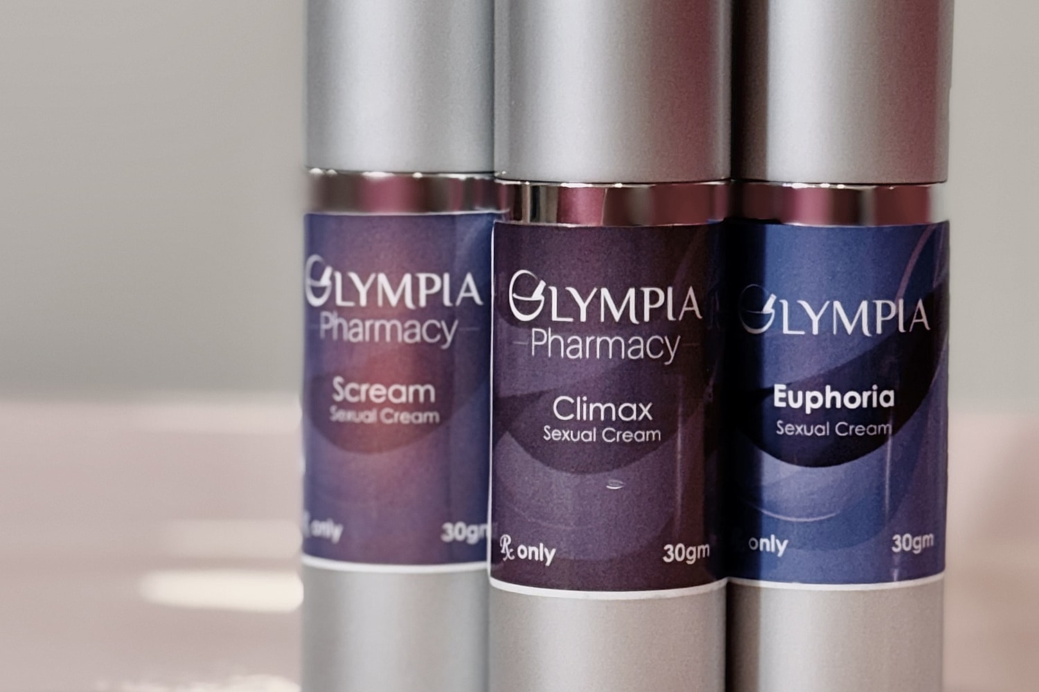 Three sexual creams from Olympia Pharmacy.