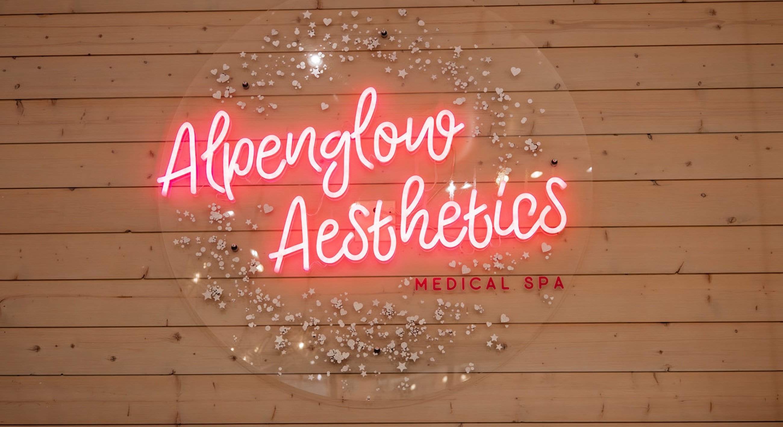 Neon sign for Alpenglow Aesthetics Medical Spa